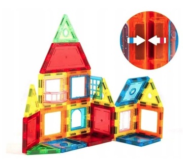 МАГНИТНЫЕ БЛОКИ УЧЕБНЫЙ НАБОР 109 ЭЛЕМЕНТОВ