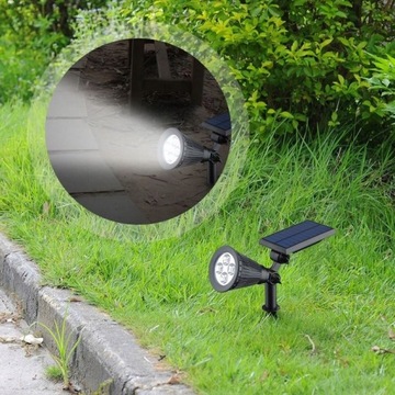 Lampka solarna LED wbijana REFLEKTOR kierunkowy 2W b.zimna 6000K