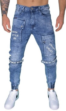 BOJÓWKI SPODNIE JOGGERY MĘSKIE JEANSY KIESZENIE ELASTYCZNE JAKOŚĆ