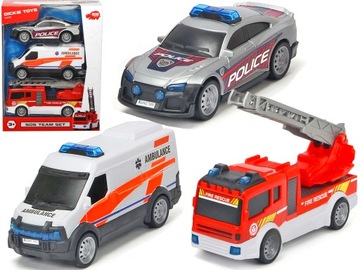 DICKIE SOS POJAZDY RATUNKOWE POLICJA KARETKA 3 PAK