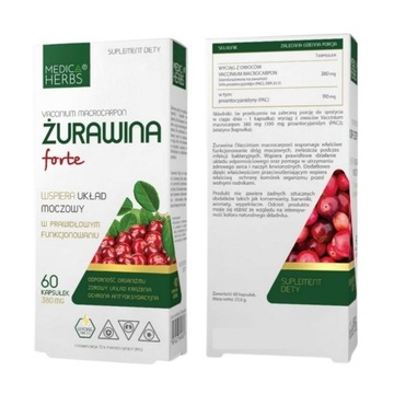 ŻURAWINA FORTE MEDICA HERBS 380mg 60 kaps.