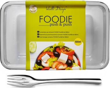 VIALLI POJEMNIK LUNCHBOX JEDZENIE SZCZELNY 800 ML DO PRACY SZKOŁY POSIŁEK