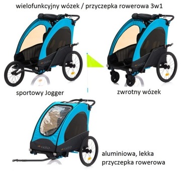 Guto Przyczepka wózek jogger 3w1 Aluminium Premium