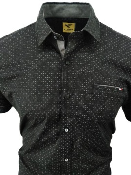 РУБАШКА МУЖСКАЯ, ЧЕРНАЯ, КОРОТКИЙ РУКАВ, SDN 854 L 41/42
