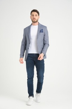 MARYNARKA MĘSKA GRANATOWA WIZYTOWA ELEGANCKA BIZNESOWA CASUAL TURECKA 48