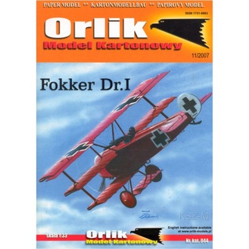 Orlik 044 - Samolot myśliwski Fokker Dr I 1:33