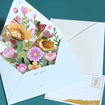 Birthday Christmas Cards Dimensional Pop Up Greeting Card Set Postcards