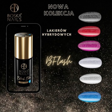 Лак для ногтей Boska Nails Hybrid 372 BFlash Silver 6мл