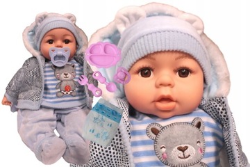 LALKA JAK ŻYWA BOBAS 45cm MÓWI pampers smoczek NEW