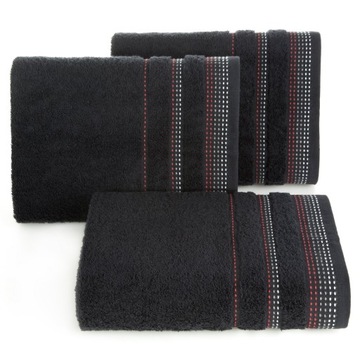 Ręcznik Eurofirany 50x90cm frotte 100% BAWEŁNA CZARNY CHŁONNY 500 miły