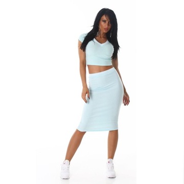 ES SPÓDNICA CROP TOP SPORTOWA ELEGANCJA KOMPLET