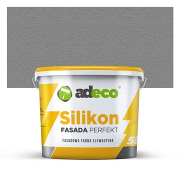 Farba silikonowa elewacyjna, fasadowa 5l mat ciemny szary LFN0863