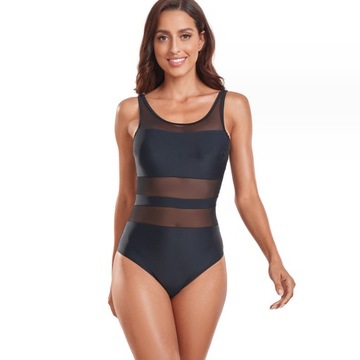 ЦЕЛЬНЫЙ КУПАЛЬНИК МОНОКИНИ ПЛЯЖНЫЙ КОСТЮМ, ЧЕРНАЯ СЕТКА M