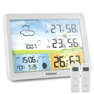 STACJA POGODOWA WYŚWIETLACZ LCD MONITOR WILGOCI HIGROMETR KALAWEN LCD PRO