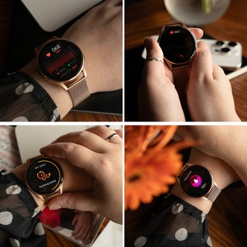 SMARTWATCH DAMSKI POLSKIE MENU EKG GLUKOZA CIŚNIENIE ROZMOWY AMOLED 2paski