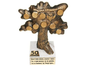 DRZEWKO SZCZĘŚCIA NA 50 URODZINY Statuetka Prezent