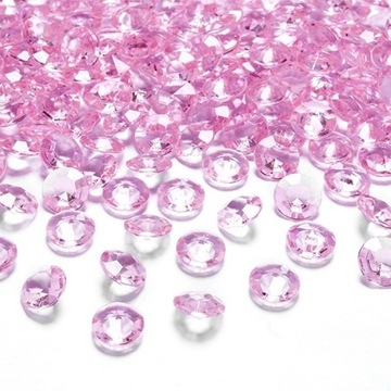 DIAMENCIKI NA STOŁY 100szt JASNORÓŻOWY KOMUNIA