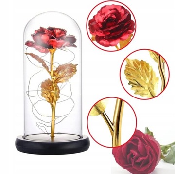 ВЕЧНАЯ РОЗА В СТЕКЛЕ, СВЕТЯЩИЕСЯ СВЕТОДИОДНЫЕ ОГНИ, ПОДАРОК ​​НА ЖЕНСКИЙ ДЕНЬ