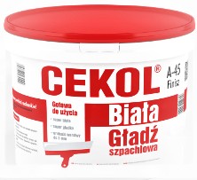 Gotowa gładź szpachlowa biała A-45 CEKOL 3 kg
