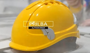 Строительная каска с очками ALPINWORKER качество CERVA желтая HV R. 53-66 см