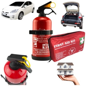 ПОРОШКОВЫЙ Огнетушитель 1 КГ Домашний автомобиль + ПЕРВЫЙ КОМПЛЕКТ DIN 13164 ПОЛНАЯ КОМПЛЕКТАЦИЯ