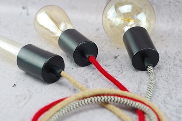 черная матовая рамка E27, лампа-паук в стиле лофт Edison