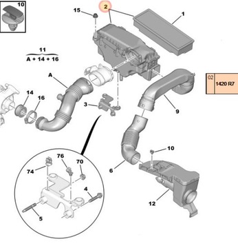 POUZDRO FILTRU VZDUCHU CITROEN C2 C3 ORIG. PSA