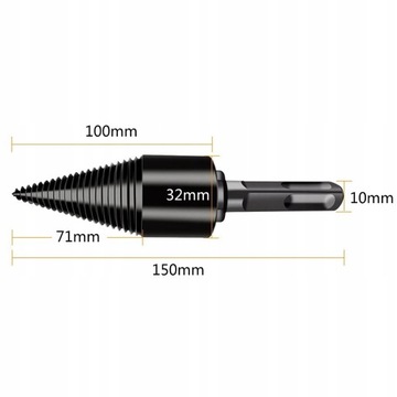Дровокол Сверло для колки древесины 32 мм