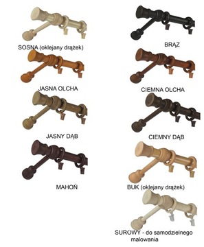 Деревянный карниз fi 28 1,7 м, одинарный 170 см