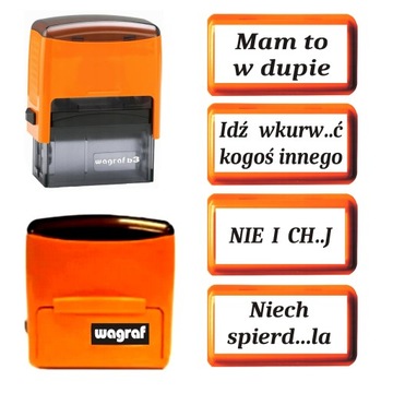PIECZĄTK biurowe ŚMIESZNE z humorem prezent dla kumpla 4 szt Wagraf b2