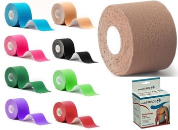 TAŚMA TEJPY MEDYCZNE PLASTRY DO KINEZIOTERAPII TAPE TAPING 5 cm x 5 m 3 szt