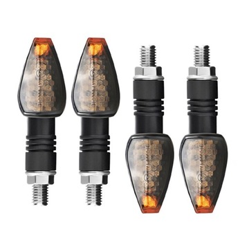 Kierunkowskazy motocyklowe czarne dymione LED 4 SZT