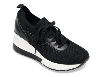 SNEAKERSY DAMSKIE SPORTOWE Z CYRKONIAMI CZARNE 40