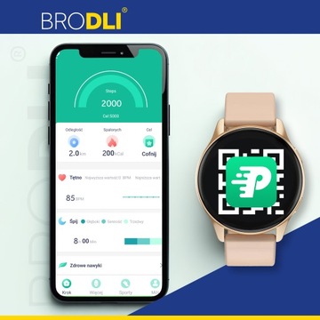 SmartWatch Женские круглые Golden Smart Watch 4 бары