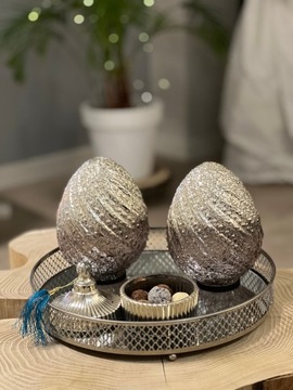 JAJO WIELKANOCNE DUŻE SZKLANE JAJKO FIGURKA OZDOBA NA WIELKANOC 25 CM