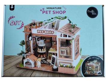 Miniaturowy domek PET SHOP DIY z oświetleniem LED 3D