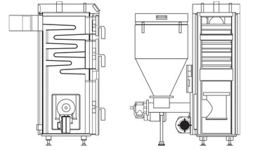 КОТЛ ПЕЧЬ С ПОДАЧКОЙ 13 кВт ПРОИЗВОДИТЕЛЬ ПЛЕСЕВ
