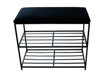 Półka na buty SOLIDNA MOCNA metalowa czarna Loft 100 cm RAFI 3 SIEDZISKO