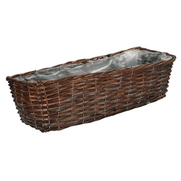 Wiklinowa skrzynka balkonowa doniczka osłonka na kwiaty parapet 65 cm