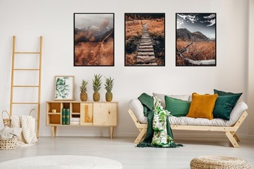 КАРТИНА-ПЛАКАТ В РАМКЕ 53х73см Триптих Горы П1895