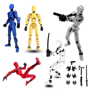 ZESTAW 5 FIGUREK ROBOT 13 PRZEGUBÓW RUCHOME STAWY BRONIE DO KOLEKCJI