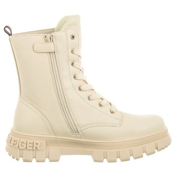 Buty Botki Workery Damskie Tommy Hilfiger Beżowe