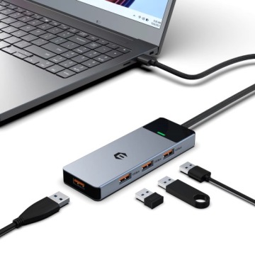 USB 3.2, USB 3.1 Gen 2, 4-портовый концентратор с кабелем длиной 50 см