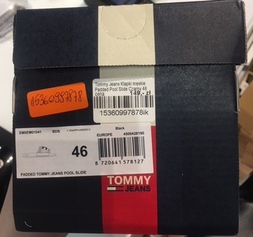 Tommy Jeans Klapki męskie Padded Tommy Jeans Pool Slide Czarny logo 46