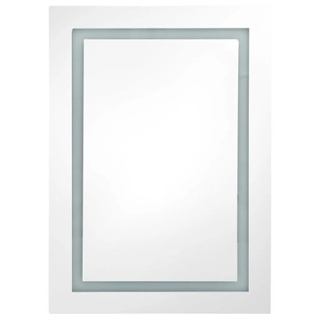 Шкаф для ванной комнаты с зеркалом и светодиодом, блестящий серый, 50x13x70 см