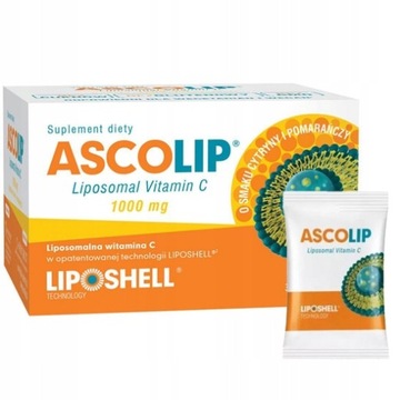 Ascolip Witamina C 1000 mg Liposomalna 30 saszetek z płynem