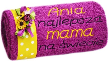 Prezent na DZIEŃ MAMY Ręcznik z Haftem Imieniem