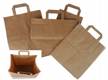 Torba papierowa EKOLOGICZNA 80g torby 400x160x450 200szt brązowe