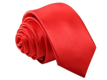 KRAWAT GŁADKI CZERWONY