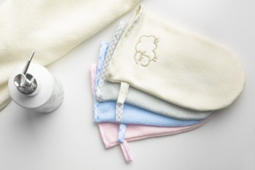 Мочалка для ванной Рукавица для ванной Pawka Sensillo CREAM ECRU